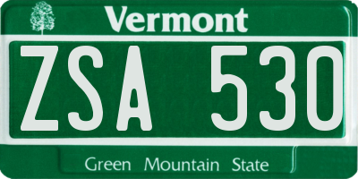 VT license plate ZSA530