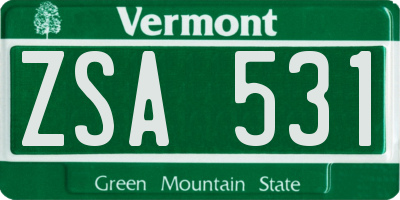 VT license plate ZSA531