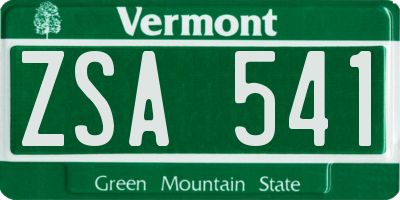 VT license plate ZSA541