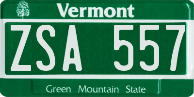 VT license plate ZSA557