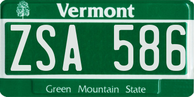 VT license plate ZSA586