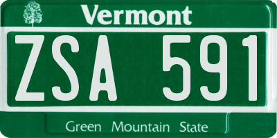VT license plate ZSA591