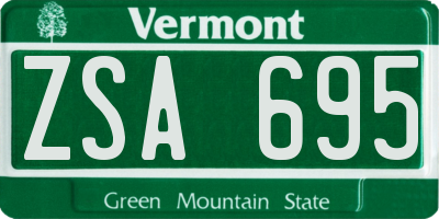 VT license plate ZSA695