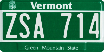 VT license plate ZSA714