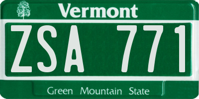 VT license plate ZSA771