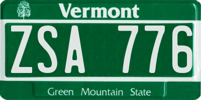 VT license plate ZSA776