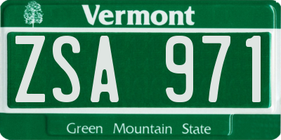 VT license plate ZSA971