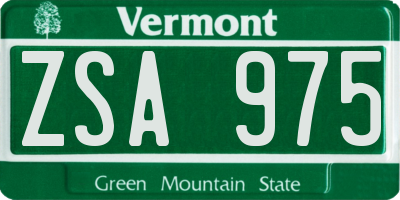 VT license plate ZSA975