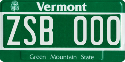 VT license plate ZSB000