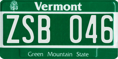 VT license plate ZSB046
