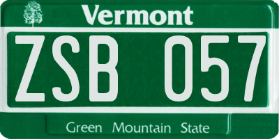 VT license plate ZSB057