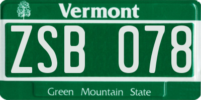 VT license plate ZSB078