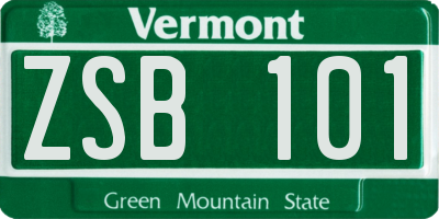 VT license plate ZSB101