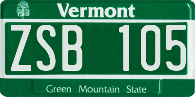 VT license plate ZSB105