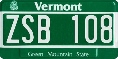 VT license plate ZSB108