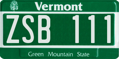 VT license plate ZSB111