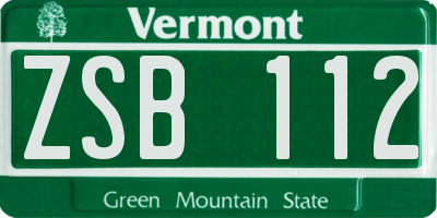 VT license plate ZSB112