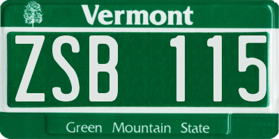 VT license plate ZSB115