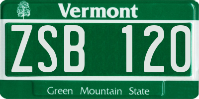 VT license plate ZSB120