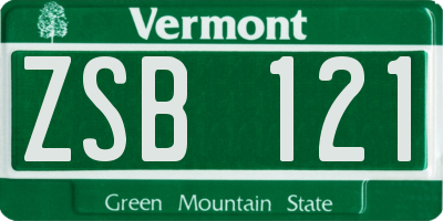 VT license plate ZSB121