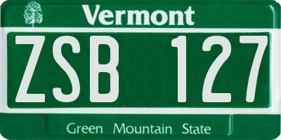 VT license plate ZSB127