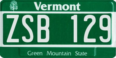 VT license plate ZSB129