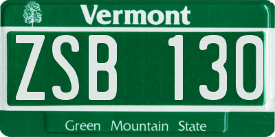 VT license plate ZSB130