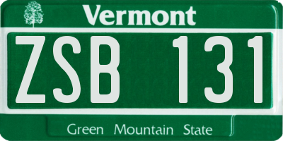 VT license plate ZSB131