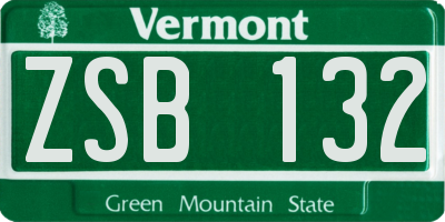 VT license plate ZSB132