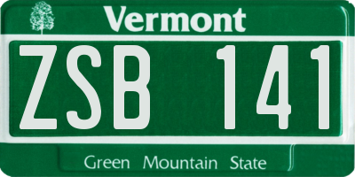 VT license plate ZSB141