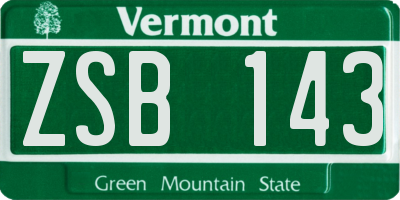 VT license plate ZSB143