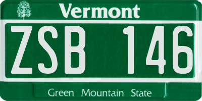 VT license plate ZSB146