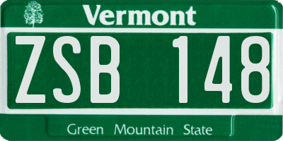 VT license plate ZSB148