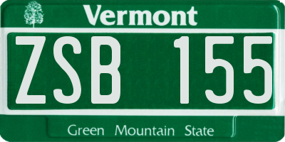 VT license plate ZSB155