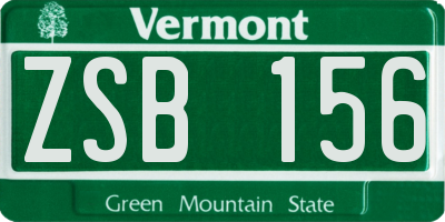 VT license plate ZSB156
