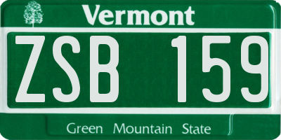 VT license plate ZSB159