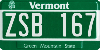 VT license plate ZSB167