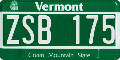 VT license plate ZSB175