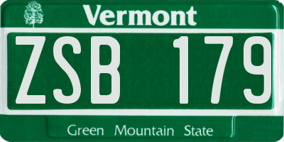 VT license plate ZSB179