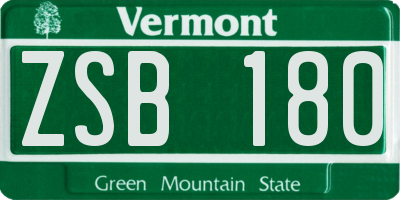 VT license plate ZSB180