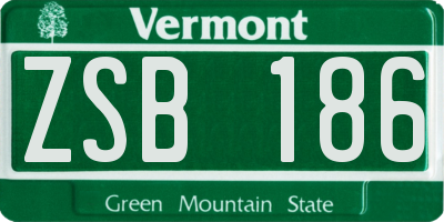 VT license plate ZSB186