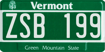 VT license plate ZSB199
