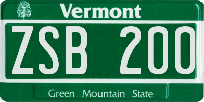 VT license plate ZSB200