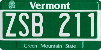 VT license plate ZSB211