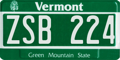 VT license plate ZSB224