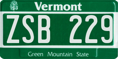 VT license plate ZSB229