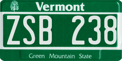VT license plate ZSB238