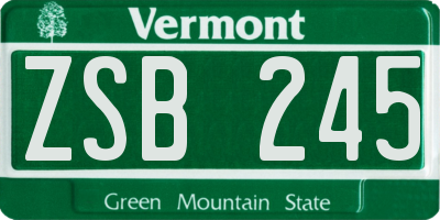 VT license plate ZSB245