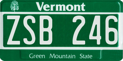 VT license plate ZSB246