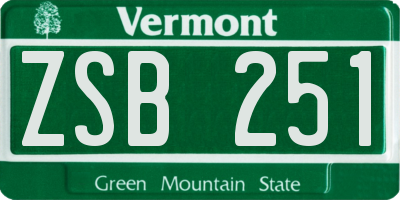 VT license plate ZSB251